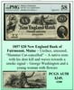1857 $20 New England Bank of Fairmount, Maine Obsolete Currency #319