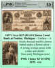 1837 Circa 1837-38 $10 Clinton Canal Bank at Pontiac, Michigan Obsolete Currency #326