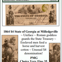 1864 $4 State of Georgia at Milledgeville Obsolete Currency #353