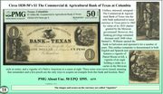 Circa 1830-50’s $1 The Commercial & Agricultural Bank of Texas at Columbia Obsolete Currency #379