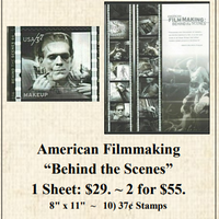 American Filmmaking “Behind the Scenes” Stamp Sheet