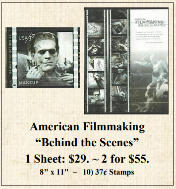 American Filmmaking “Behind the Scenes” Stamp Sheet