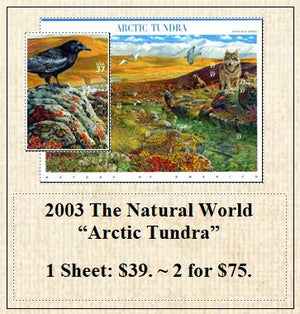 2003 The Natural World “Arctic Tundra” Stamp Sheet