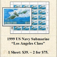 1999 US Navy Submarine “Los Angeles Class” Stamp Sheet