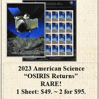 2023 American Science “OSIRIS Returns” RARE! Stamp Sheet