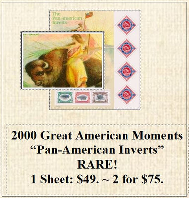 2000 Great American Moments “Pan-American Inverts” RARE! Stamp Sheet