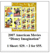 2007 American Movies “Disney Imagination” Stamp Sheet