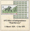 1973 Rise of Independence “Paul Revere” Stamp Sheet