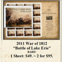 2011 War of 1812 “Battle of Lake Erie” RARE! Stamp Sheet