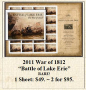 2011 War of 1812 “Battle of Lake Erie” RARE! Stamp Sheet