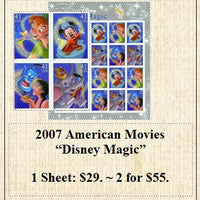 2007 American Movies “Disney Magic” Stamp Sheet