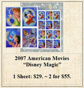 2007 American Movies “Disney Magic” Stamp Sheet