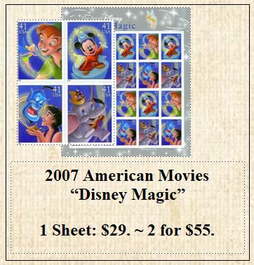 2007 American Movies “Disney Magic” Stamp Sheet