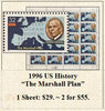 1996 US History “The Marshall Plan” Stamp Sheet