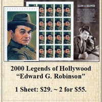 2000 Legends of Hollywood “Edward G. Robinson” Stamp Sheet