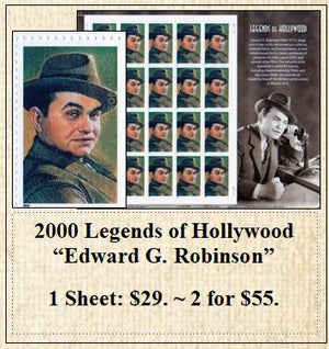 2000 Legends of Hollywood “Edward G. Robinson” Stamp Sheet