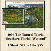 2006 The Natural World “Southern Florida Wetland” Stamp Sheet