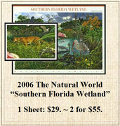 2006 The Natural World “Southern Florida Wetland” Stamp Sheet