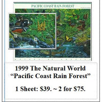 1999 The Natural World “Pacific Coast Rain Forest” Stamp Sheet