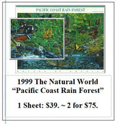 1999 The Natural World “Pacific Coast Rain Forest” Stamp Sheet