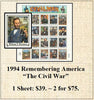 1994 Remembering America “The Civil War” Stamp Sheet