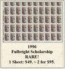 1996 Fulbright Scholarship RARE! Stamp Sheet