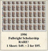 1996 Fulbright Scholarship RARE! Stamp Sheet