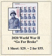 2020 World War II “Go For Broke” Stamp Sheet