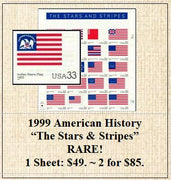 1999 American History “The Stars & Stripes” RARE! Stamp Sheet