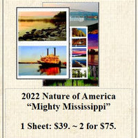 2022 Nature of America “Mighty Mississippi” Stamp Sheet