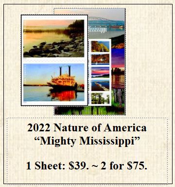 2022 Nature of America “Mighty Mississippi” Stamp Sheet