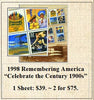 1998 Remembering America “Celebrate the Century 1900s” Stamp Sheet