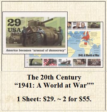 The 20th Century “1941: A World at War” Stamp Sheet