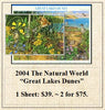 2004 The Natural World “Great Lakes Dunes” Stamp Sheet