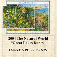 2004 The Natural World “Great Lakes Dunes” Stamp Sheet
