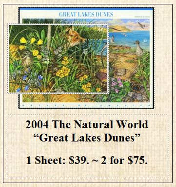 2004 The Natural World “Great Lakes Dunes” Stamp Sheet