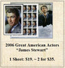 2006 Great American Actors “James Stewart” Stamp Sheet
