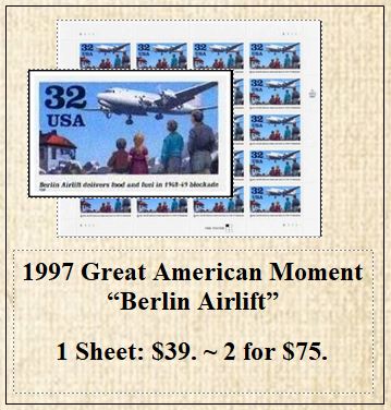 1997 Great American Moment “Berlin Airlift” Stamp Sheet