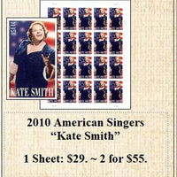 2010 American Singers “Kate Smith” Stamp Sheet