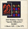 2019 Holiday Classics “Spooky Silhouettes” RARE! Stamp Sheet