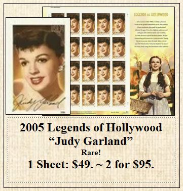 2005 Legends of Hollywood “Judy Garland” Rare! Stamp Sheet