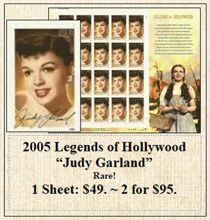 2005 Legends of Hollywood “Judy Garland” Rare! Stamp Sheet