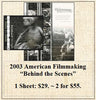 2003 American Filmmaking “Behind the Scenes” Stamp Sheet