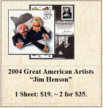 2004 Great American Artists “Jim Henson” Stamp Sheet