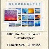 2003 The Natural World “Cloudscapes” Stamp Sheet