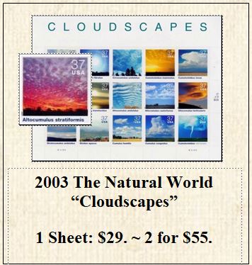 2003 The Natural World “Cloudscapes” Stamp Sheet