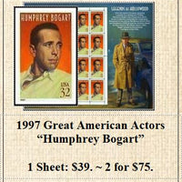 1997 Great American Actors “Humphrey Bogart” Stamp Sheet