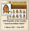 1999 Republic of the Gambia “American Indian Chiefs” Stamp Sheet