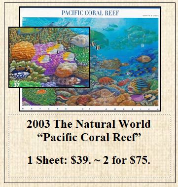 2003 The Natural World “Pacific Coral Reef” Stamp Sheet