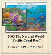 2003 The Natural World “Pacific Coral Reef” Stamp Sheet